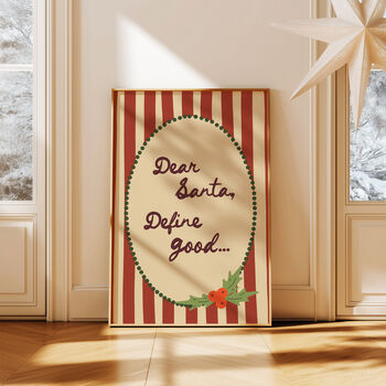 Dear Santa, Define Good Christmas Print, 7 of 7