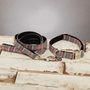 The Winchester Grey Pink Checked Dog Collar Lead Set, thumbnail 1 of 6