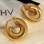 Thick Textured Creole Hoop Earrings, thumbnail 1 of 6