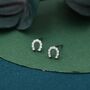 Sterling Silver Extra Tiny Horseshoe Stud Earrings, thumbnail 5 of 11