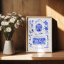 Scenes Of Granada, Spain Blue Tile Inspired Travel Print, thumbnail 6 of 12