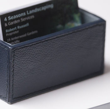 Leather Business Card Holder Ink Blue, 3 of 5