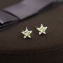 Opal Cz Star Stud Earrings In Sterling Silver, thumbnail 4 of 12