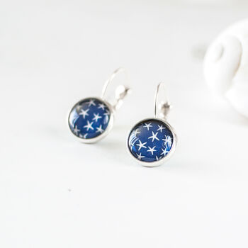 Navy Blue Stars Earrings, 6 of 9