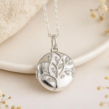 Personalised Sterling Silver Star Tree Of Life Photo Locket Necklace, 2 of 8