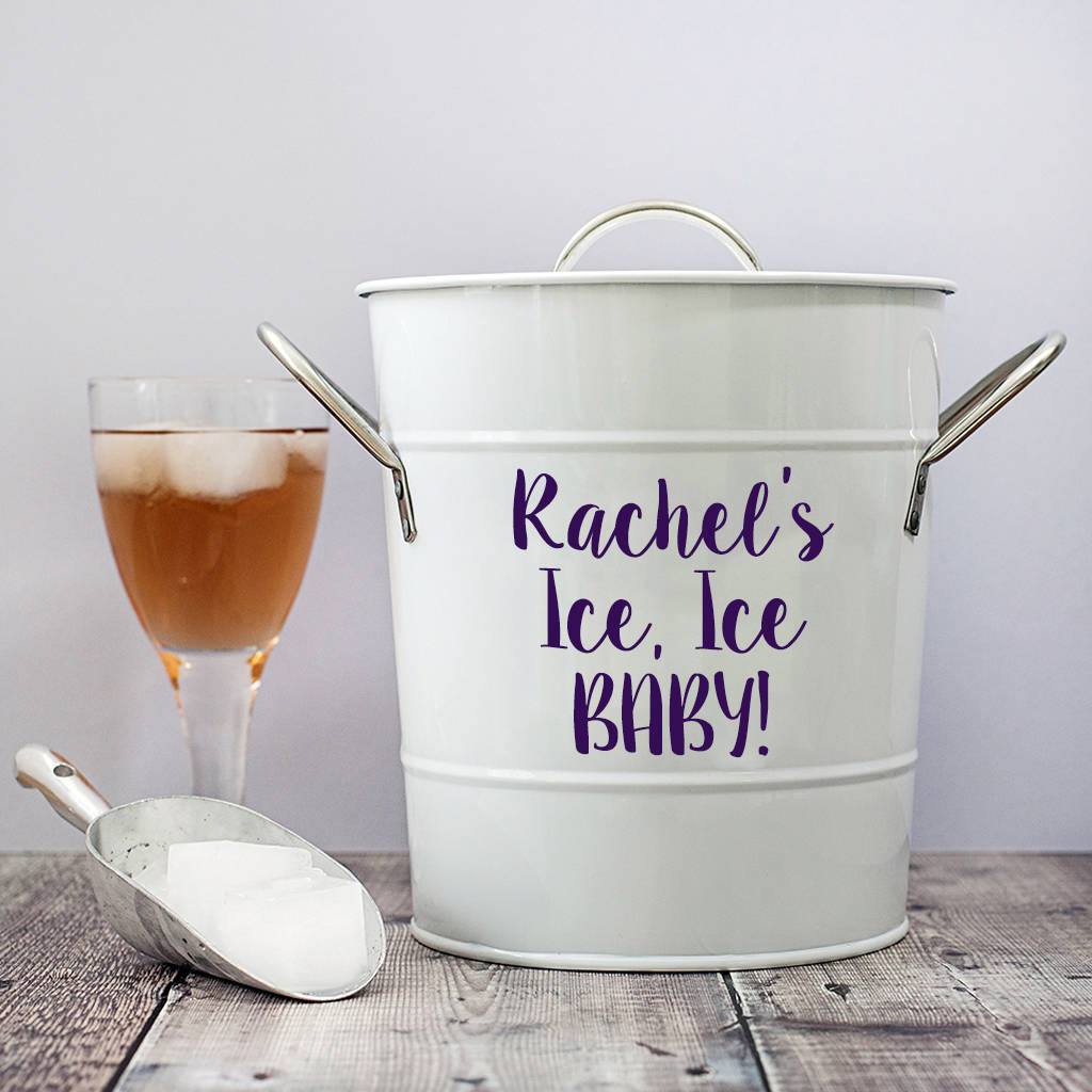 Personalised White Ice Bucket By Jonny's Sister