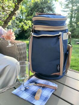 Admiral Blue Wine Cooler Bag, 4 of 8