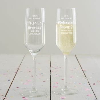 Personalised ‘Be My Matron Of Honour?’ Glass, 7 of 10