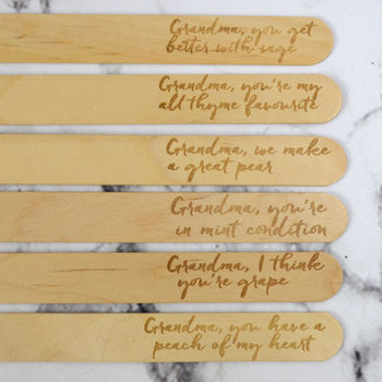 Personalised Funny Plant Marker Set For Grandma, 4 of 6