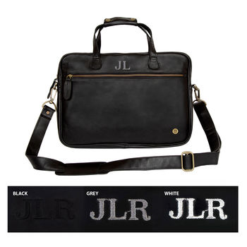 Personalised Leather Compact Laptop Satchel, 12 of 12