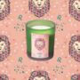 Leo Zodiac Illustration Frosted Green Scented Candle, thumbnail 1 of 3