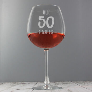 Big Age Milestone Bottle Of Wine Glass, 6 of 6