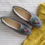 Dahlia Colourful Embroidered Ballerina Slippers, thumbnail 2 of 4