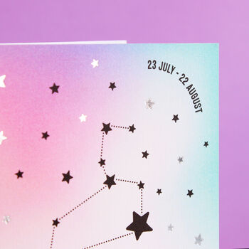 Leo Star Sign Constellation Birthday Card, 3 of 7