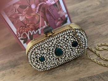 Madrid Brass And Kundan Clutch, 3 of 6
