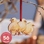 Three Chicks Hanging Wooden Easter Decoration, thumbnail 1 of 10