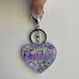 Personalised Heart Acrylic Glitter Key Ring Bag Charm, thumbnail 6 of 7