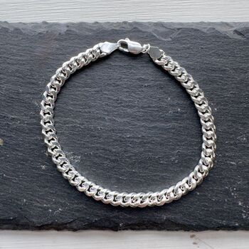 Men's Sterling Silver Chunky Flat Curb Chain, 8 of 12
