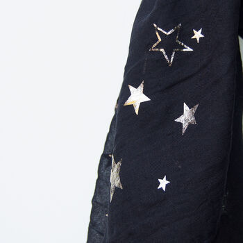 Rose Gold Metallic Printed Star Summer Scarves, 10 of 12