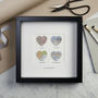 Personalised Four Hearts Message Map Picture, thumbnail 4 of 5