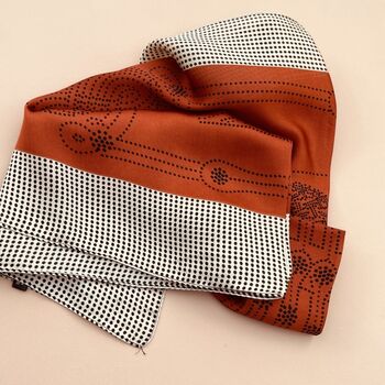 Burnt Orange Dot Print Scarf, 2 of 5