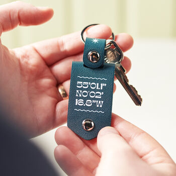 Personalised Coordinates Location Photo Keyring, 2 of 7