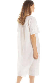 British Made Cotton Nightdress Cream Embroidery Anglaise, 3 of 4