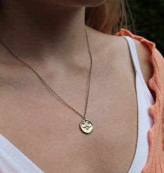 Silver And Gold Honey Bee Coin Pendants, 2 of 3