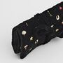 Black Quilted Velvet Embroidered Jewellery Roll, thumbnail 6 of 6