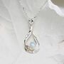 Teardrop Sterling Silver Rainbow Moonstone Pendant, thumbnail 1 of 6