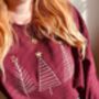 Three Big Trees Embroidered Christmas Jumper, thumbnail 2 of 5