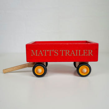 Wooden Tractor And Trailer Toy, 4 of 10