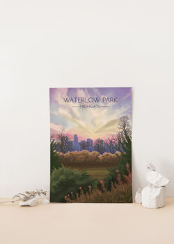 Waterlow Park London Travel Poster Art Print, 2 of 8