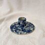 Blue Ceramic Round Candle Stick Holder, thumbnail 1 of 3