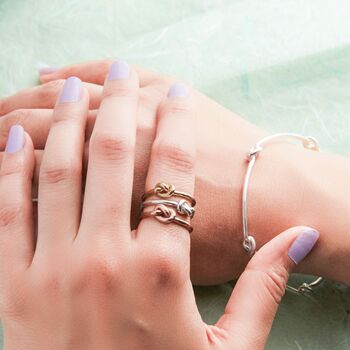 Friendship Gold Plated Silver Knot Infinity Ring, 3 of 5