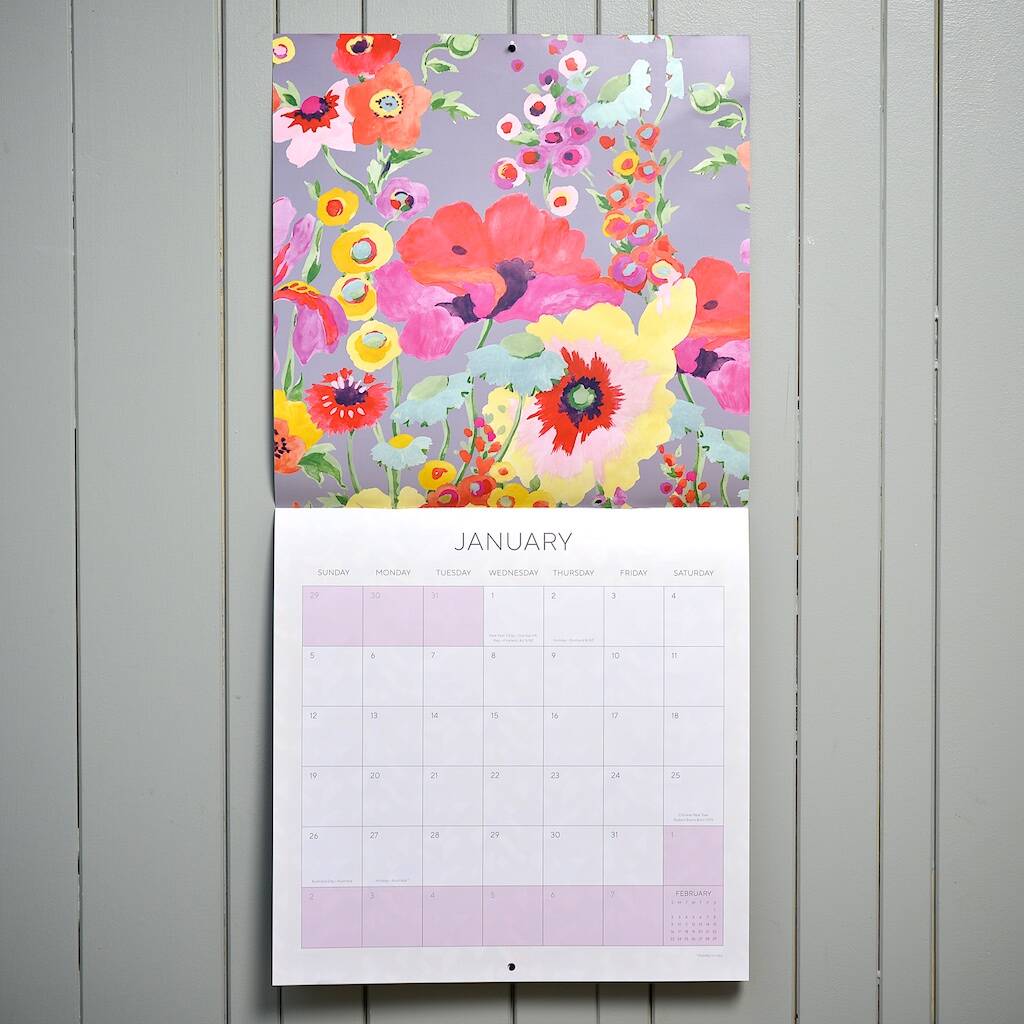 Floral Fantasy Large Square Calendar By Collier Campbell
