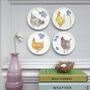 Hens And Forget Me Nots Decorative Mini Wall Plates, thumbnail 1 of 6