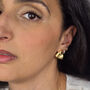 Large Gold Plated Textured Triangle Earrings, thumbnail 4 of 5