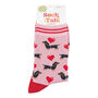 Women's Sausage Dog Love Heart Balloon Bamboo Socks Pink, thumbnail 4 of 5