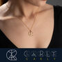 Birthstone Name Logo Necklace, 18 K Gold Plated Sterling Silver, thumbnail 6 of 8