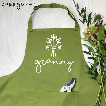 Personalised Apron For Grandma Flower Bouquet, 2 of 5