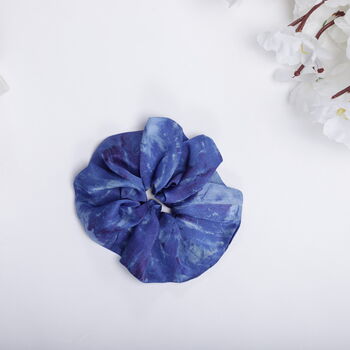 100% Silk Scrunchie Abstract Blue, 2 of 2