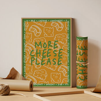 More Cheese Please Colourful Art Print, 2 of 2
