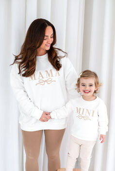 Mama's Girl Bow Detail Sweatshirt Jumper Perfect For Mothers Day, 4 of 9