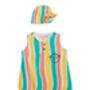 Wavy Stripe Romper And Tie Up Hat Set, thumbnail 2 of 7