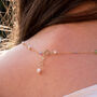 Dainty Peridot Zircon Pearl Chain Necklace, thumbnail 7 of 12