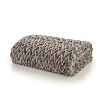 Tadcaster Chevron Sherpa Fleece Throw, 6 of 11