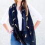 Personalised Or Printed Black /Grey Gold Feather Scarf, thumbnail 9 of 12