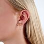 Halo Double Post Earring In Gold Vermeil, thumbnail 3 of 3