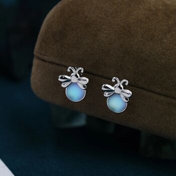 Sterling Silver Firefly Stud Earrings, 2 of 12